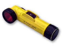 Waterproof flashlight with a nighttime red filter