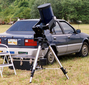 Schmidt-Cassegrain telescope on a fork mount