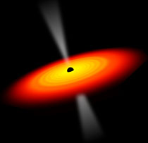Image of a black hole with acceleration disk