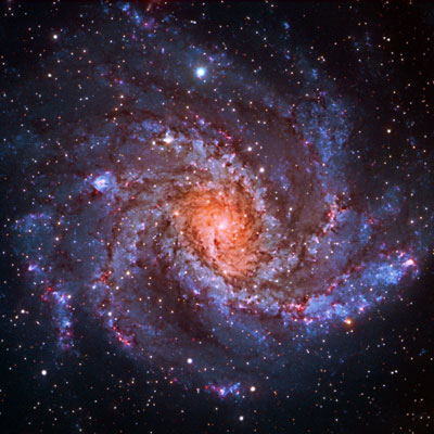 Telescope image of NGC 6946, the Fireworks Galaxy