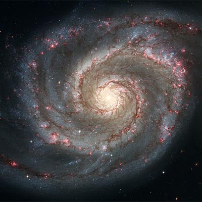 Hubble image of spiral galaxy M51 the Whirlpool Galaxy