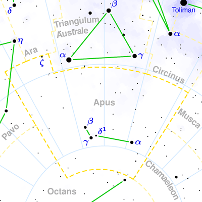 Apus constellation map