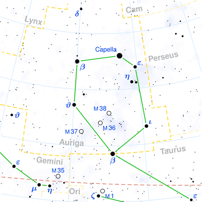 Auriga constellation map