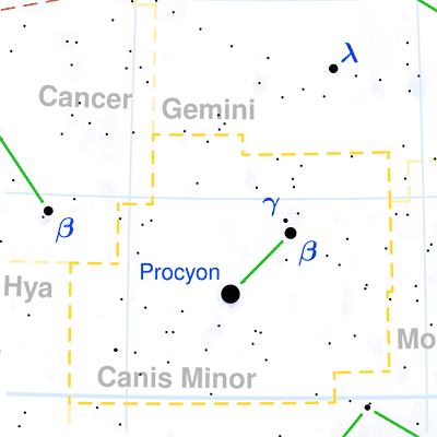 Canis Minor constellation map