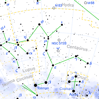 Centaurus constellation map