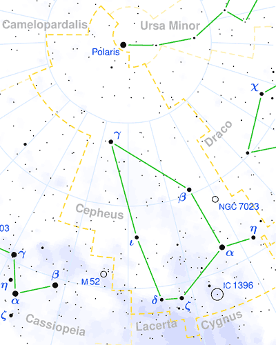 Cepheus constellation map