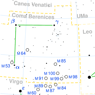 Coma Berenices constellation map
