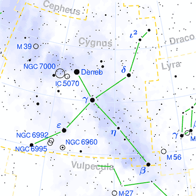 Cygnus constellation map