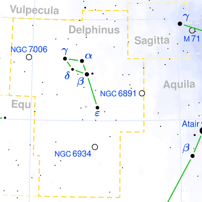 Delphinus constellation map