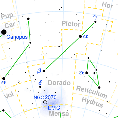 Dorado constellation map