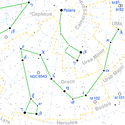 Draco constellation map