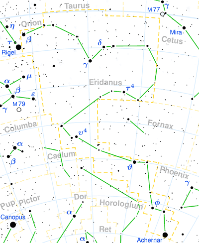 Eridanus constellation map