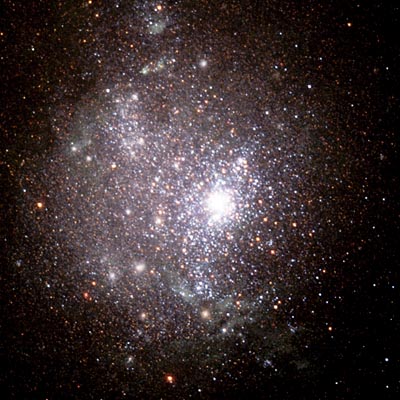 Hubble image of irregular dwarf galaxy NGC 1705