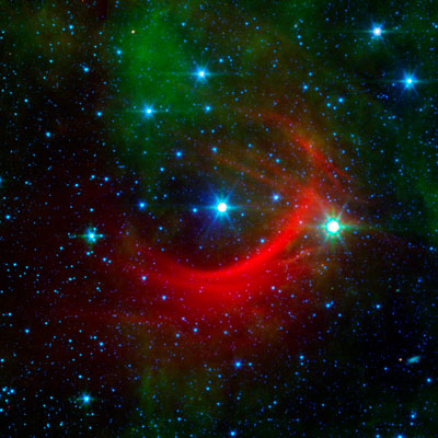 Spitzer Space Telescope image of the star Kappa Cassiopeiae and surrounding nebula