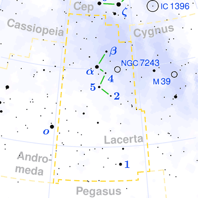 Lacerta constellation map