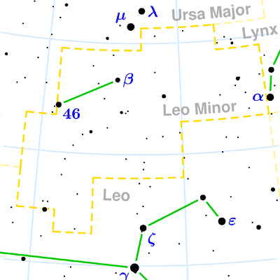 Leo Minor constellation map
