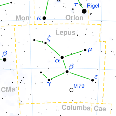 Lepus constellation map