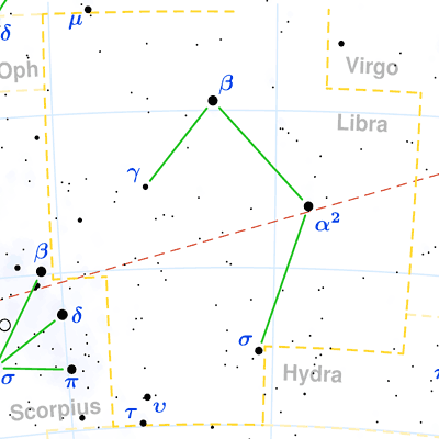 Libra constellation map