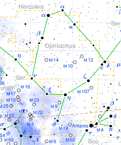 Ophiuchus constellation map