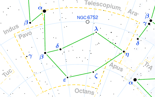Pavo constellation map