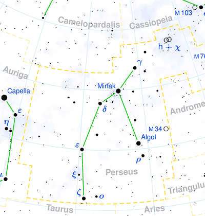 Perseus Constellation Star Chart