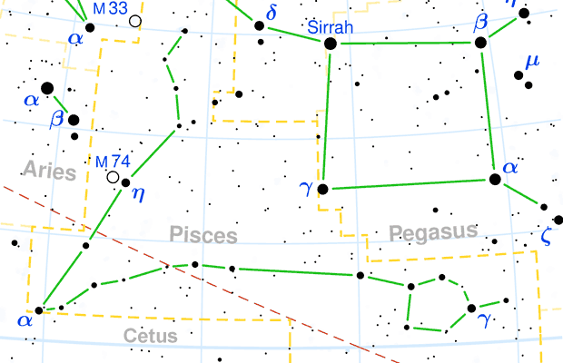 Pisces constellation map