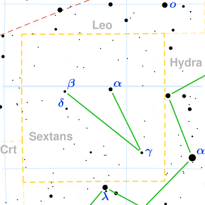 Sextans constellation map