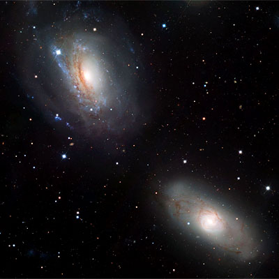 ESO image of spiral galaxies NGC 3169 and NGC 3166