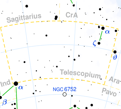 Telescopium constellation map
