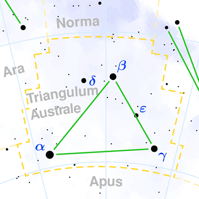 Triangulum Australe constellation map