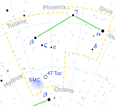 Tucana constellation map