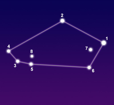 The constellation Tucana showing common points of interest