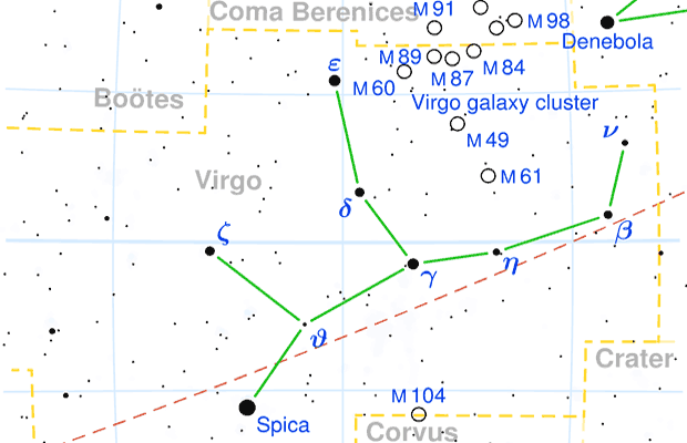 Virgo constellation map