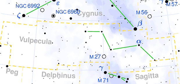 Vulpecula constellation map