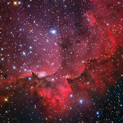 Telescope image of NGC 7380, the Wizard Nebula