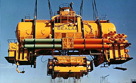 Image of the U.S. Navy Sealab 3 underwater habitat before deployment