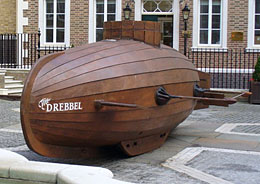 Image of Cornelis Drebbel;s submarine replica