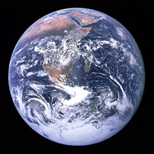 NASA image of the earth taken by Apollo 17