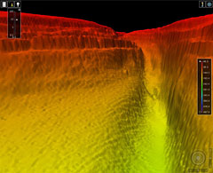 Image of an echo sounding map of the ocean floor