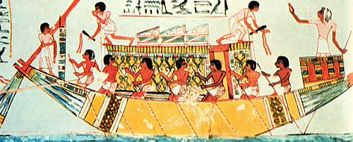 Image of an ancient Egyptian sailing vessel