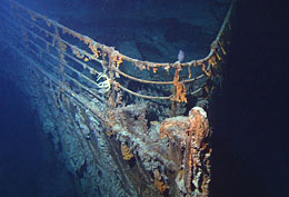 NOAA image of the bow of the RMS Titanic