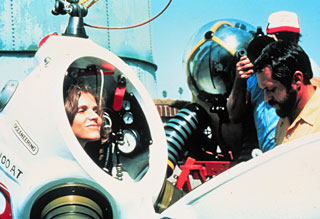 Image of Dr. Sylvia Earle preparing for her historic dive in the JIM suit
