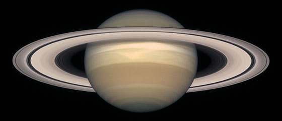 Hubble Telescope Composite Image of Saturn