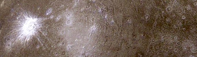 Compsote image of the surface of Callisto showing large impact craters.