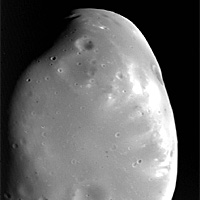 Viking image of Deimos showing a cratered surface