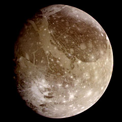 Galileo photo of Jupiter's icy moon Ganymede