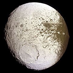 Cassini image of the light colored side of Iapetus