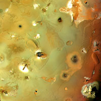Voyager 1 close-up of Io surface features