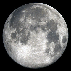 The Moon as seen from a ground-based telescope