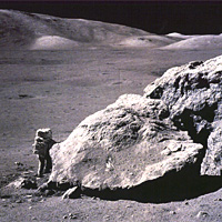 Apollo 17 image of rock formations on the lunar surface